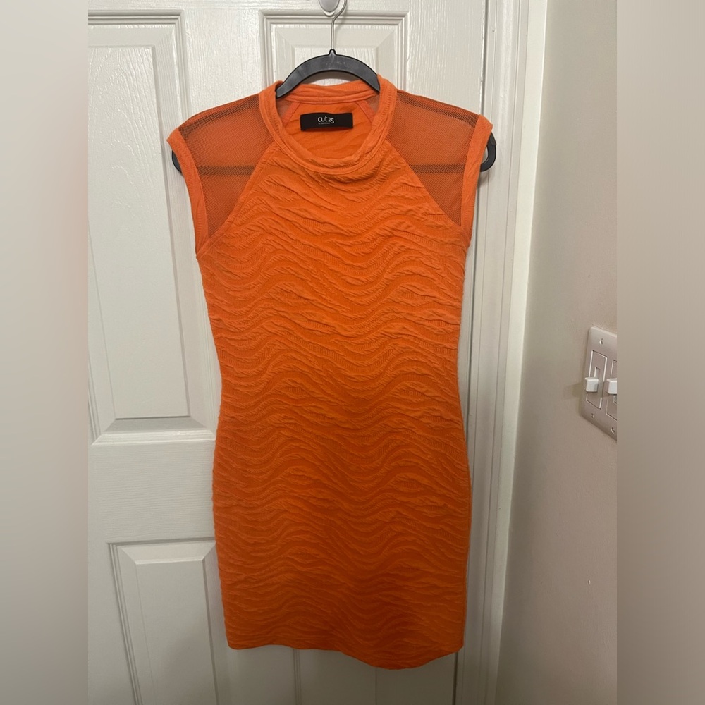 Orange textured dress